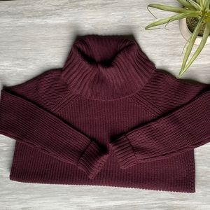 WINE-COLOURED CABLE KNIT TURTLENECK SWEATER 🍂🍷